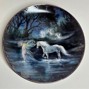 Bradford Exchange Trails of Starlight Mimi Jobe Fairyland Unicorn Plate Fairy